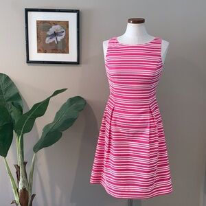 Tommy Hilfiger Sleeveless Dress, Hot Pink & White Textured Stripes, Size 2